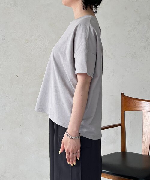 un dix cors（アンディコール）の「麻調ジャージレースプルオーバー（Tシャツ/カットソー・レディース・オフホワイト/チャコールグレー/グレイッシュベージュ/キャメル・FREE）」の7枚目の写真