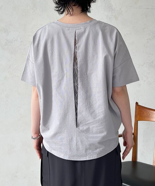un dix cors（アンディコール）の「麻調ジャージレースプルオーバー（Tシャツ/カットソー・レディース・オフホワイト/チャコールグレー/グレイッシュベージュ/キャメル・FREE）」の8枚目の写真