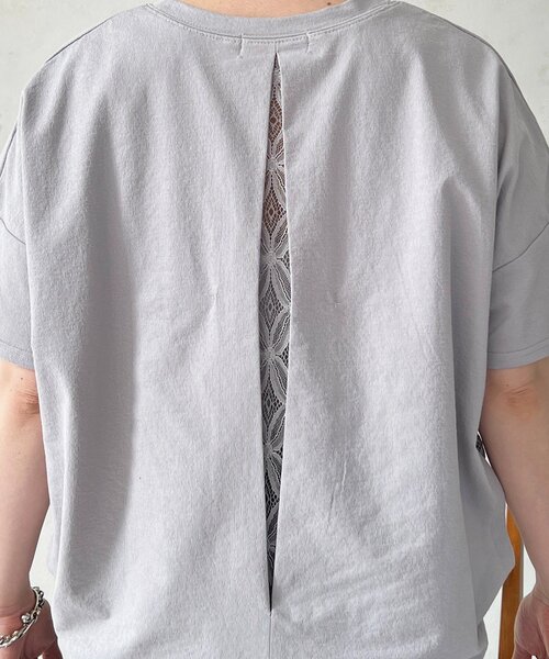 un dix cors（アンディコール）の「麻調ジャージレースプルオーバー（Tシャツ/カットソー・レディース・オフホワイト/チャコールグレー/グレイッシュベージュ/キャメル・FREE）」の9枚目の写真