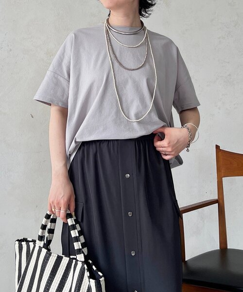 un dix cors（アンディコール）の「麻調ジャージレースプルオーバー（Tシャツ/カットソー・レディース・オフホワイト/チャコールグレー/グレイッシュベージュ/キャメル・FREE）」の14枚目の写真