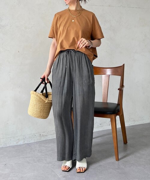 un dix cors（アンディコール）の「麻調ジャージレースプルオーバー（Tシャツ/カットソー・レディース・オフホワイト/チャコールグレー/グレイッシュベージュ/キャメル・FREE）」の19枚目の写真