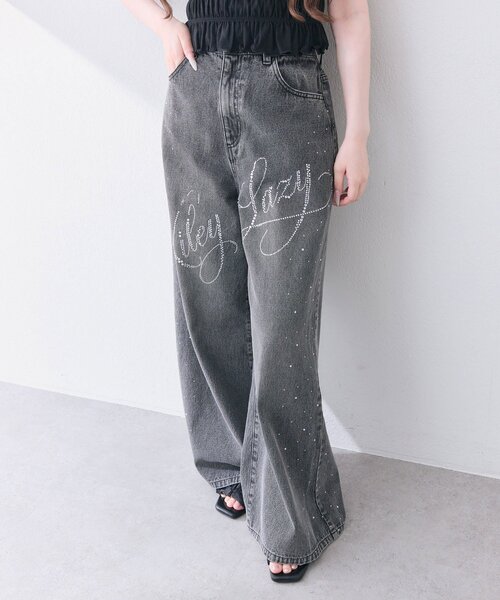 OLIVE des OLIVE(オリーブデオリーブ)の「キラキラロゴデニムパンツ(その他パンツ・レディース・ブルー/ブラック・SMALL/MEDIUM)」の8枚目の写真