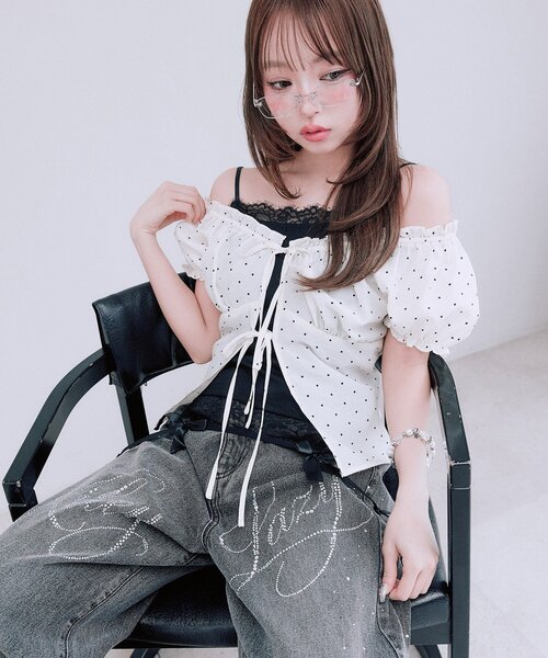OLIVE des OLIVE(オリーブデオリーブ)の「キラキラロゴデニムパンツ(その他パンツ・レディース・ブルー/ブラック・SMALL/MEDIUM)」の21枚目の写真