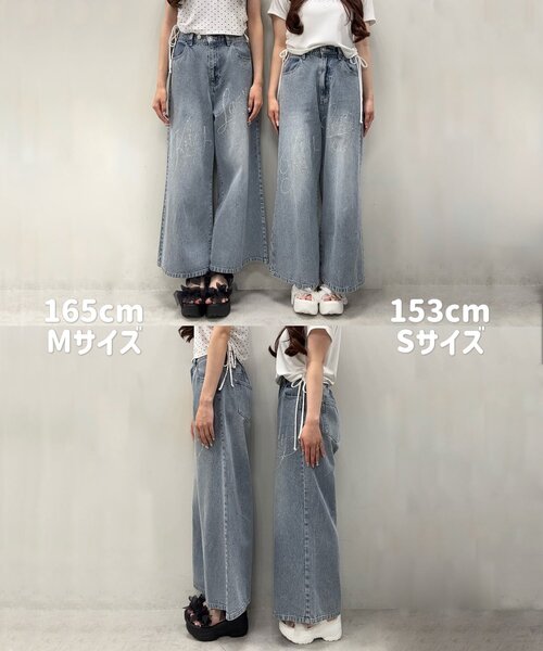 OLIVE des OLIVE(オリーブデオリーブ)の「キラキラロゴデニムパンツ(その他パンツ・レディース・ブルー/ブラック・SMALL/MEDIUM)」の5枚目の写真