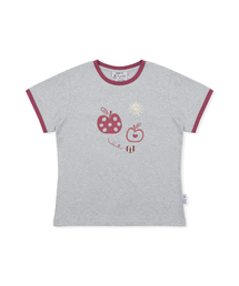 WXT095 メラドットアプリケリンガーTシャツ (GRAY)