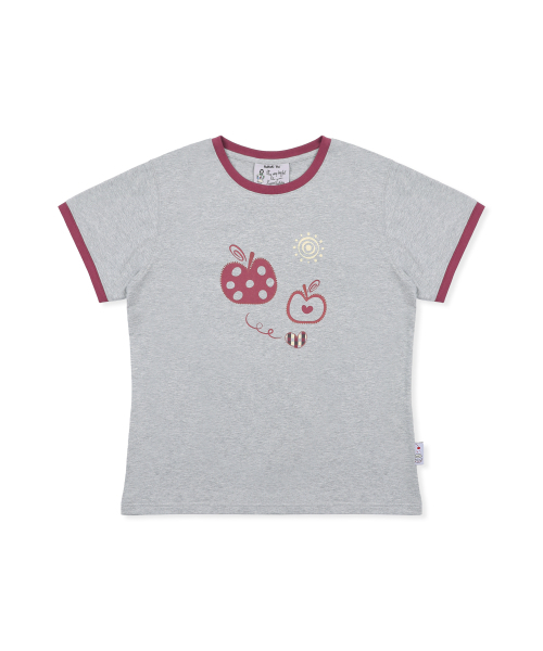 RuNaKi'Hu'(ルナキフ)の「WXT095 メラドットアプリケリンガーTシャツ (GRAY)(Tシャツ/カットソー・レディース・その他・1/2)」の1枚目の写真
