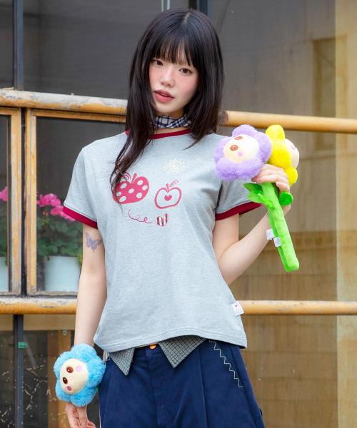 RuNaKi'Hu'(ルナキフ)の「WXT095 メラドットアプリケリンガーTシャツ (GRAY)(Tシャツ/カットソー・レディース・その他・1/2)」の3枚目の写真