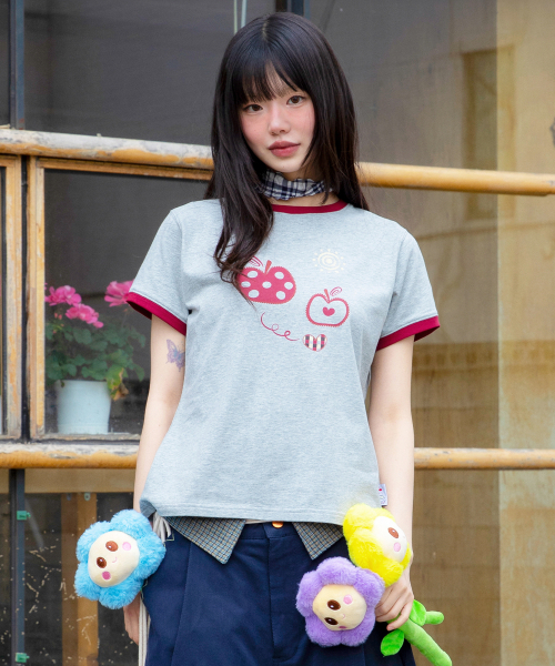 RuNaKi'Hu'(ルナキフ)の「WXT095 メラドットアプリケリンガーTシャツ (GRAY)(Tシャツ/カットソー・レディース・その他・1/2)」の4枚目の写真