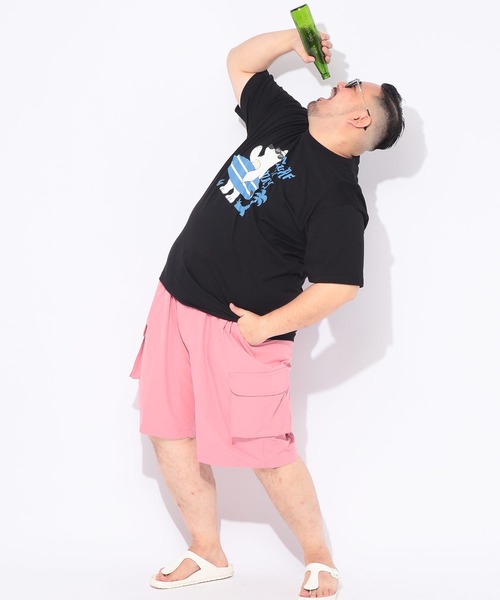 B&T CLUB(ビーティークラブ)の「Tシャツ 半袖 メンズ 大きいサイズ サーフベア クルーネック カットソー B&T CLUB (ビーアンドティークラブ)(Tシャツ/カットソー・メンズ・ブラック/カーキ・X1(3L~4L)/X2(4L~5L)/X3(6L~7L))」の5枚目の写真