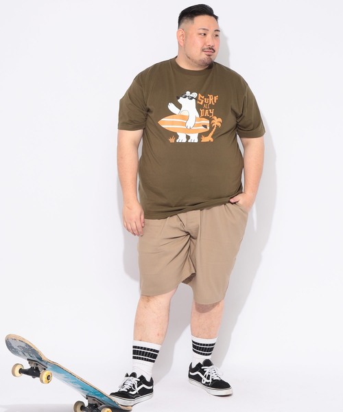 B&T CLUB(ビーティークラブ)の「Tシャツ 半袖 メンズ 大きいサイズ サーフベア クルーネック カットソー B&T CLUB (ビーアンドティークラブ)(Tシャツ/カットソー・メンズ・ブラック/カーキ・X1(3L~4L)/X2(4L~5L)/X3(6L~7L))」の11枚目の写真