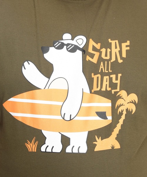 B&T CLUB(ビーティークラブ)の「Tシャツ 半袖 メンズ 大きいサイズ サーフベア クルーネック カットソー B&T CLUB (ビーアンドティークラブ)(Tシャツ/カットソー・メンズ・ブラック/カーキ・X1(3L~4L)/X2(4L~5L)/X3(6L~7L))」の12枚目の写真