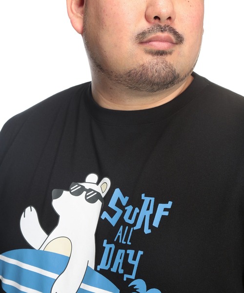 B&T CLUB(ビーティークラブ)の「Tシャツ 半袖 メンズ 大きいサイズ サーフベア クルーネック カットソー B&T CLUB (ビーアンドティークラブ)(Tシャツ/カットソー・メンズ・ブラック/カーキ・X1(3L~4L)/X2(4L~5L)/X3(6L~7L))」の16枚目の写真