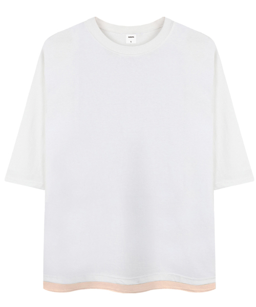 ANEWBROS（アニュブロス）の「ベーシックスタンダード 7部Tシャツ 2カラー [ANSE_9701]（Tシャツ/カットソー・レディース・ホワイト/ピンク・SMALL/MEDIUM）」の3枚目の写真