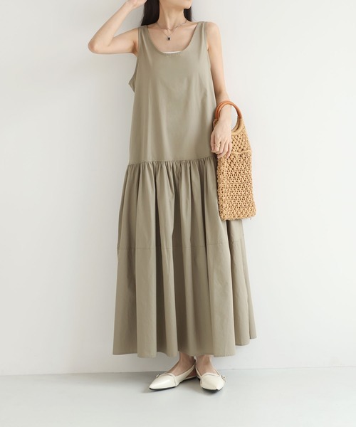 MAISON DE THERESE(メゾン ド テレーズ)の「2026 春夏新作 ノースリーブロングワンピース ゆったり カジュアル(ワンピース・レディース・GRAY/Black・FREE)」の11枚目の写真