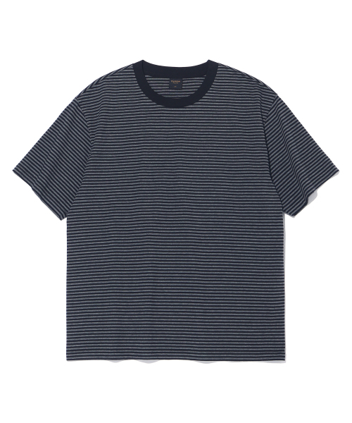 Pendulum(ペンデュラム)の「ストライプレギュラーハーフTシャツ LQ7TU449_CHARCOAL(Tシャツ/カットソー・メンズ・その他・95/100/105)」の1枚目の写真