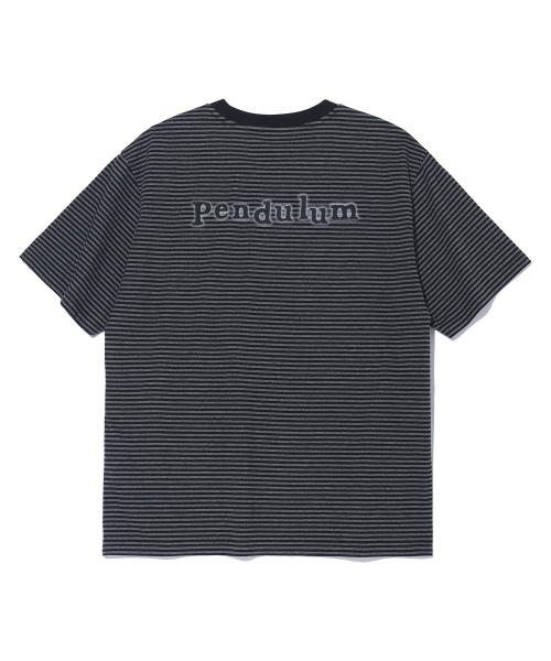 Pendulum(ペンデュラム)の「ストライプレギュラーハーフTシャツ LQ7TU449_CHARCOAL(Tシャツ/カットソー・メンズ・その他・95/100/105)」の2枚目の写真