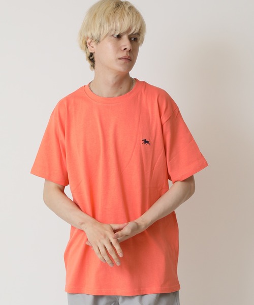 POLOCHAMPS(ポロチャンプス)の「POLOCHAMPS ポロチャンプス メンズ レギュラーフィット ワンポイント刺繍ロゴクルーネックTシャツ(Tシャツ/カットソー・メンズ・ベージュ/チャコール/オレンジ/ネイビー/ダークグリーン/杢グレー/オフホワイト/ブラック・M/XL/L)」の1枚目の写真