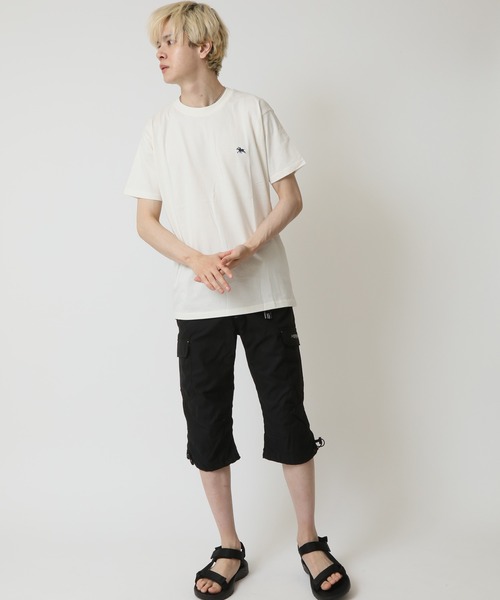 POLOCHAMPS(ポロチャンプス)の「POLOCHAMPS ポロチャンプス メンズ レギュラーフィット ワンポイント刺繍ロゴクルーネックTシャツ(Tシャツ/カットソー・メンズ・ベージュ/チャコール/オレンジ/ネイビー/ダークグリーン/杢グレー/オフホワイト/ブラック・M/XL/L)」の10枚目の写真