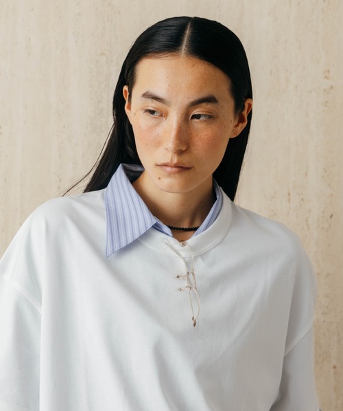 CREDONA(クレドナ)の「BASIC TEE SH/ベーシックTシャツ(Tシャツ/カットソー・レディース・ブラック/グレー/ホワイト・FREE)」の7枚目の写真