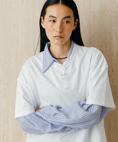 CREDONA(クレドナ)の「BASIC TEE SH/ベーシックTシャツ(Tシャツ/カットソー・レディース・ブラック/グレー/ホワイト・FREE)」の5枚目の写真