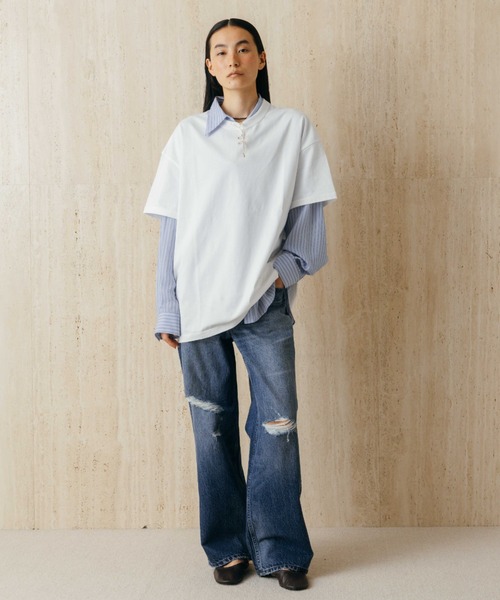 CREDONA(クレドナ)の「BASIC TEE SH/ベーシックTシャツ(Tシャツ/カットソー・レディース・ブラック/グレー/ホワイト・FREE)」の4枚目の写真