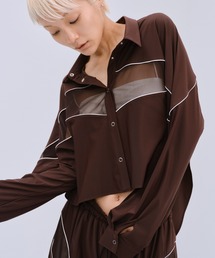 THINGS THAT MATTER | MESH BLOCKING STRETCH SHIRT / メッシュ ブロッキング ストレッチ シャツ(シャツ/ブラウス)
