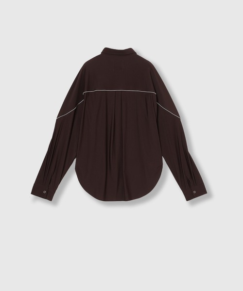 THINGS THAT MATTER(シングス ザット マター)の「MESH BLOCKING STRETCH SHIRT / メッシュ ブロッキング ストレッチ シャツ(シャツ/ブラウス・レディース・ブラウン/ホワイト×ブラック・FREE)」の21枚目の写真