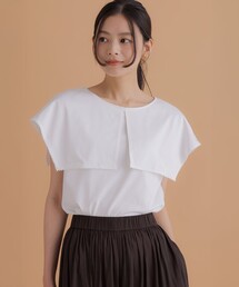 ブラウスライク ケープデザインカットソー