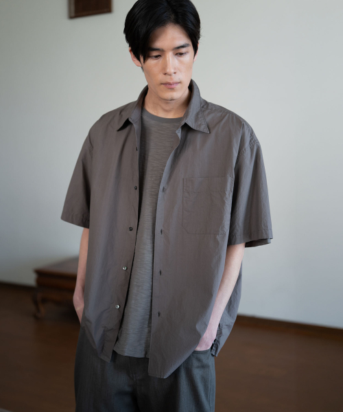 BLANKROOM(ブランクルーム)の「フルイドハーフシャツ_ウォッシュドブラウン(シャツ/ブラウス・メンズ・その他・3/4/2/1)」の4枚目の写真