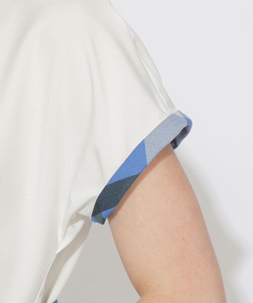 BLUE LABEL CRESTBRIDGE(ブルーレーベルクレストブリッジ)の「ウエストリボンフレンチスリーブワンピース(ワンピース・レディース・ブラック/ブルー/ホワイト系その他・S/M)」の8枚目の写真