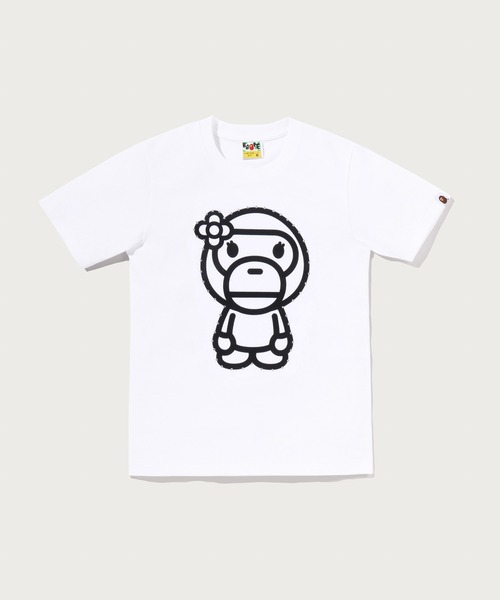 A BATHING APE(アベイシングエイプ)の「CRYSTAL STONE BIG BABY LISA TEE(Tシャツ/カットソー・レディース・ブラック/ホワイト・MEDIUM/SMALL/X-SMALL)」の1枚目の写真