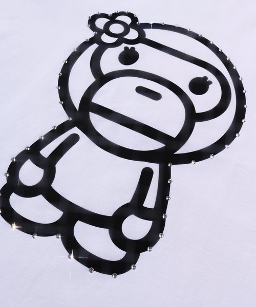 A BATHING APE(アベイシングエイプ)の「CRYSTAL STONE BIG BABY LISA TEE(Tシャツ/カットソー・レディース・ブラック/ホワイト・MEDIUM/SMALL/X-SMALL)」の5枚目の写真