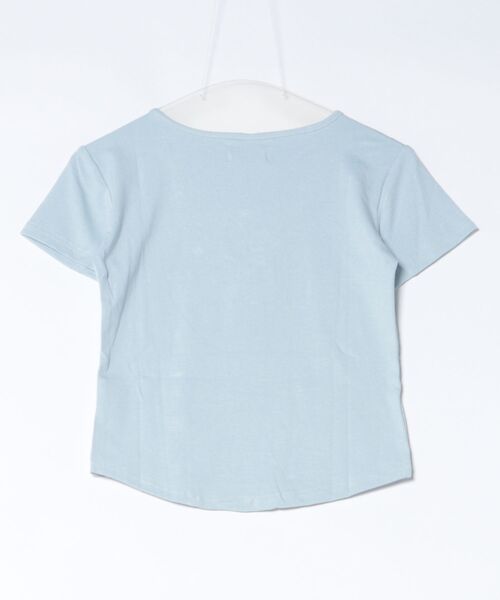 GEMEDA（ジェメダ）の「【韓国ガーリー】レースレイヤード風リボンテレコトップス / クロスネック半袖カットソー（Tシャツ/カットソー・レディース・グレー/ライトブルー・M）」の19枚目の写真