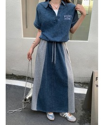 デニムトップススカートセットアップ