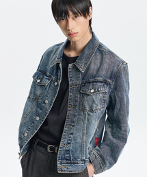 KICHUL（キチョル）の「STANDARD DARTS DENIM JACKET (GREEN BLUE)（デニムジャケット）」