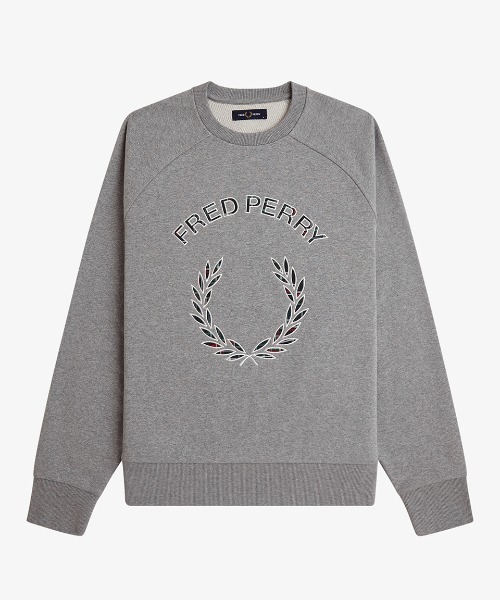 FRED PERRY（フレッドペリー）の「Tartan Applique Sweatshirt／タータンチェックアップリケスウェット（スウェット・メンズ・グレー/ネイビー・S/L/M）」の11枚目の写真