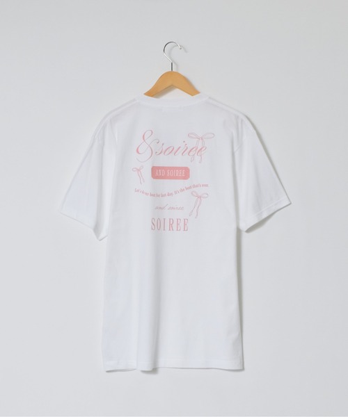&soiree(アンドソワレ)の「【シルエット選べる2サイズ】ロゴデザインリボンTシャツ(Tシャツ/カットソー・レディース・ピンク/ホワイト/ネイビー・FREE/MEDIUM)」の13枚目の写真
