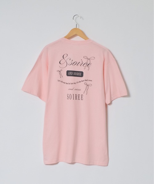 &soiree(アンドソワレ)の「【シルエット選べる2サイズ】ロゴデザインリボンTシャツ(Tシャツ/カットソー・レディース・ピンク/ホワイト/ネイビー・FREE/MEDIUM)」の17枚目の写真