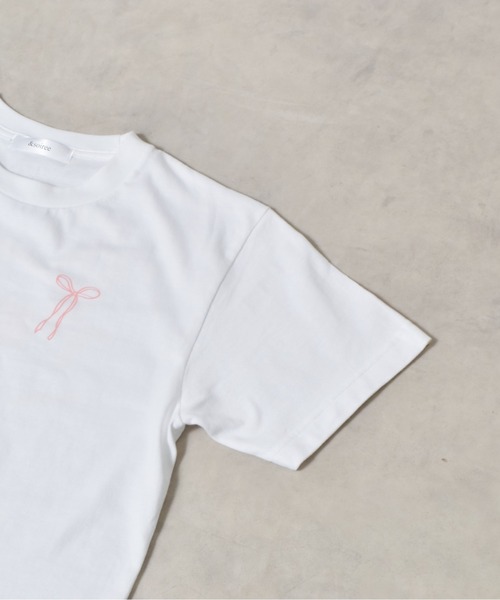 &soiree(アンドソワレ)の「【シルエット選べる2サイズ】ロゴデザインリボンTシャツ(Tシャツ/カットソー・レディース・ピンク/ホワイト/ネイビー・FREE/MEDIUM)」の20枚目の写真