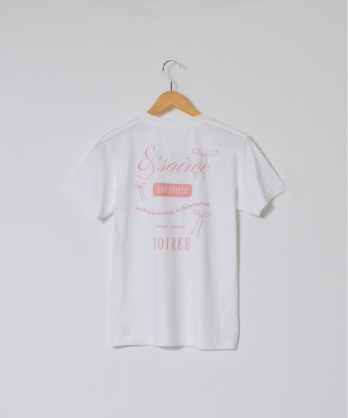 &soiree(アンドソワレ)の「【シルエット選べる2サイズ】ロゴデザインリボンTシャツ(Tシャツ/カットソー・レディース・ピンク/ホワイト/ネイビー・FREE/MEDIUM)」の11枚目の写真
