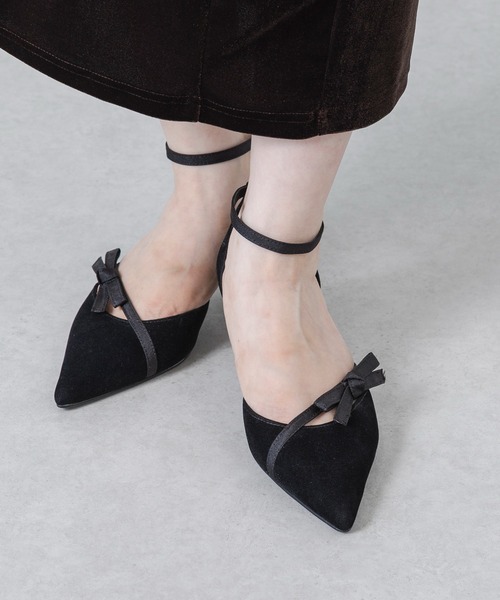 EVOL(イーボル)の「【ふかふか・クッション入り】ポインテッド4.5cmリボンセパレートパンプス CB23869(パンプス・レディース・ブラウン/グレー/ブラック・22.0cm/23.0cm/24.5cm/22.5cm/25.0cm/24.0cm)」の10枚目の写真