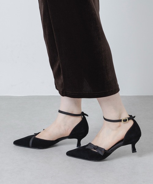 EVOL(イーボル)の「【ふかふか・クッション入り】ポインテッド4.5cmリボンセパレートパンプス CB23869(パンプス・レディース・ブラウン/グレー/ブラック・22.0cm/23.0cm/24.5cm/22.5cm/25.0cm/24.0cm)」の11枚目の写真