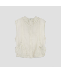 YU NYLON SHIRRING HOODY VEST (VT-0286)