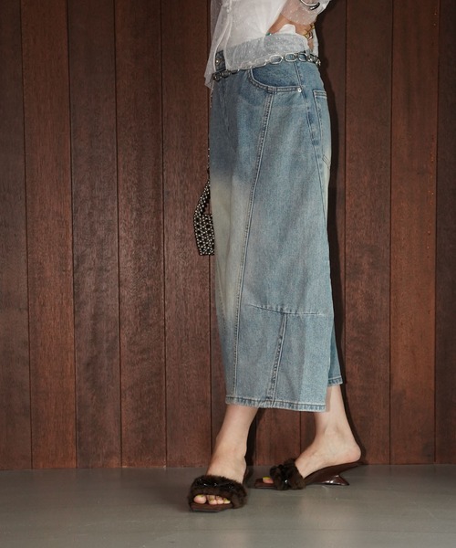 chuclla(チュクラ)の「クロップドワイドデニムパンツ chw26s375(その他パンツ・レディース・ブルー・S/M/L)」の3枚目の写真