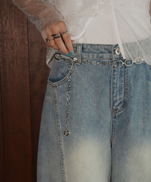 chuclla(チュクラ)の「クロップドワイドデニムパンツ chw26s375(その他パンツ・レディース・ブルー・S/M/L)」の4枚目の写真