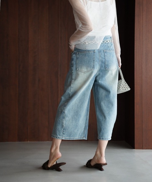 chuclla(チュクラ)の「クロップドワイドデニムパンツ chw26s375(その他パンツ・レディース・ブルー・S/M/L)」の5枚目の写真