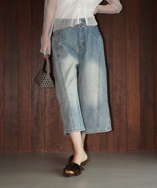 chuclla(チュクラ)の「クロップドワイドデニムパンツ chw26s375(その他パンツ・レディース・ブルー・S/M/L)」の9枚目の写真