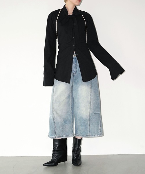 chuclla(チュクラ)の「クロップドワイドデニムパンツ chw26s375(その他パンツ・レディース・ブルー・S/M/L)」の22枚目の写真