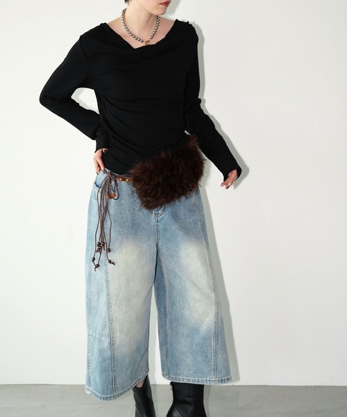 chuclla(チュクラ)の「クロップドワイドデニムパンツ chw26s375(その他パンツ・レディース・ブルー・S/M/L)」の16枚目の写真