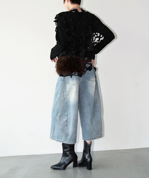 chuclla(チュクラ)の「クロップドワイドデニムパンツ chw26s375(その他パンツ・レディース・ブルー・S/M/L)」の20枚目の写真